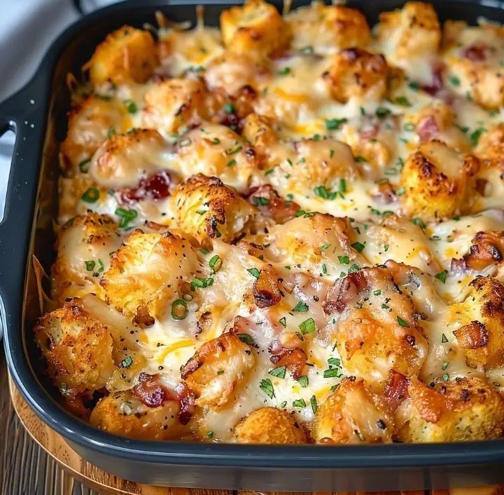 Buffalo Chicken Tater Tot Casserole