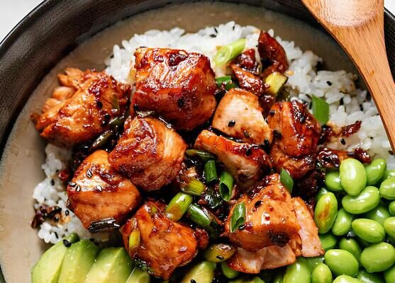 Discover this easy Teriyaki Salmon Bowl recipe with tender salmon, fresh veggies, and savory rice. A healthy, flavorful meal that's pe