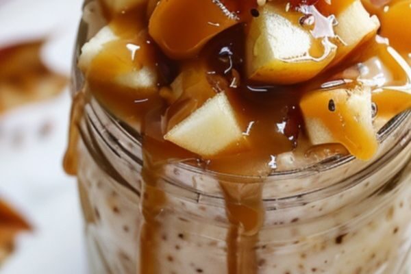 Savor the taste of fall with these easy Caramel Apple Overnight Oats! Prepare a delicious, nutritious breakfast that’s ready when you are. Perfect for busy mornings!